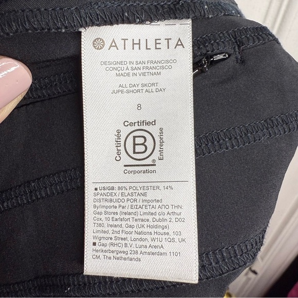 Athleta Black All Day Skort Jupe Short All Day Zipper Pocket on Waist Size 8 GUC - Picture 6 of 6